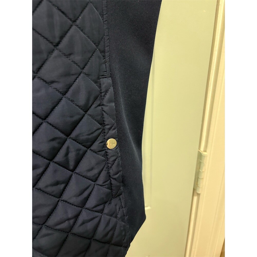 Kim Rogers Puffer Vest Womens 3XL Navy Blue Full Zip Plaid Lined Pockets - Picture 4 of 7